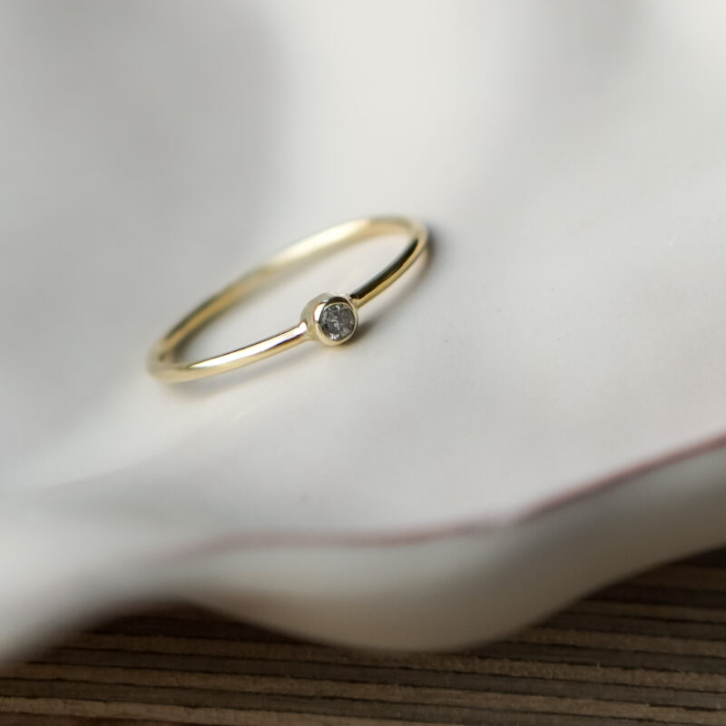 Tiny Diamond Ring - 14 K gold