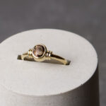 Handmade one-of-a-kind ring with brown tourmaline in 14k gold, made in my studio