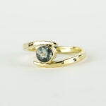 14K gouden ring met blauwgroene saffier - One of a kind - Afbeelding 2