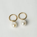 gold hoop earrings with freshwater pearls