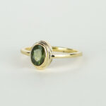 14K gouden ring met groene saffier - One of A kind - Afbeelding 2
