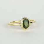14K gouden ring met groene saffier - One of A kind - Afbeelding 3